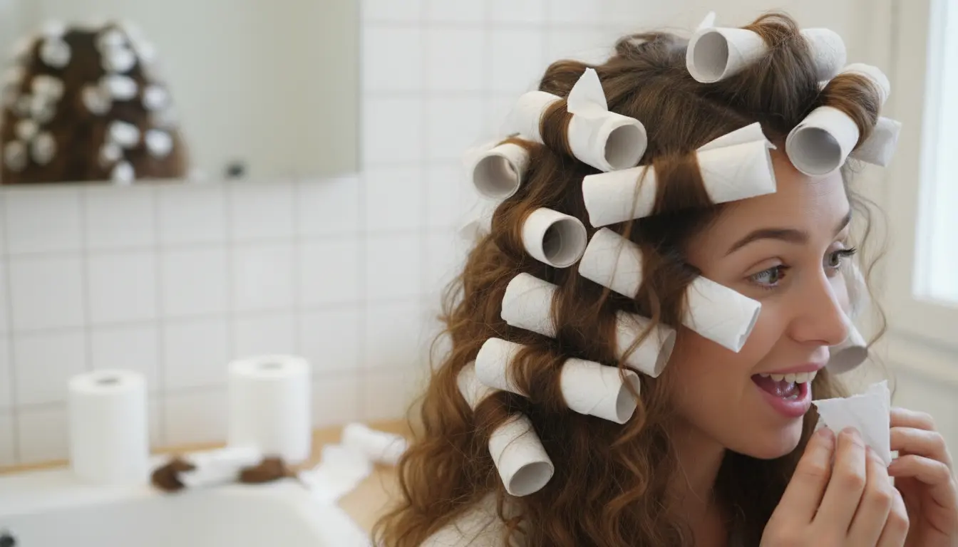 Haar krullen met wc-papier