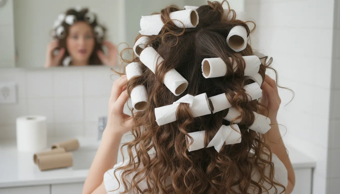 Haar krullen met wc-papier